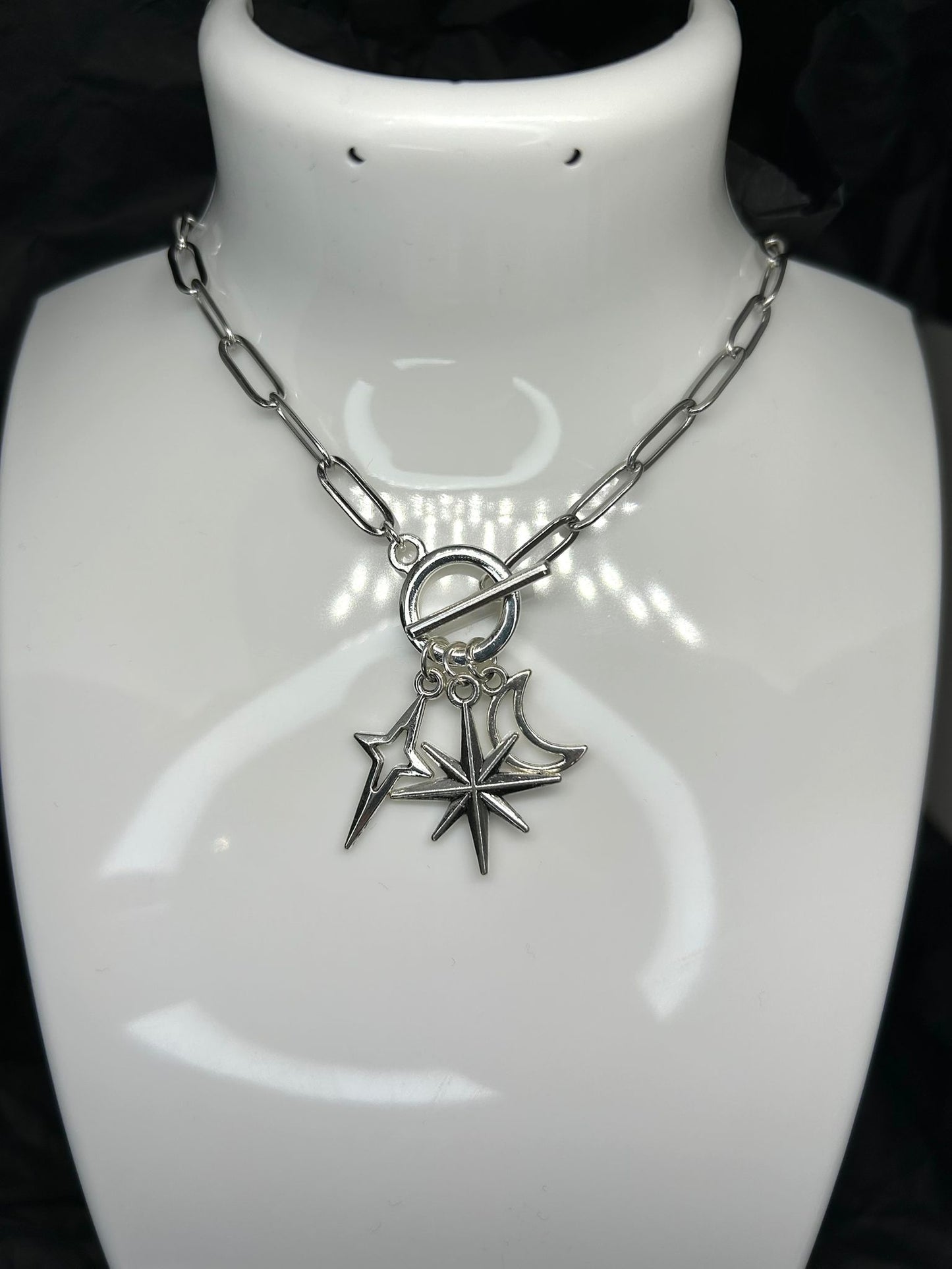 Starry Night Themed Toggle Clasp Necklace 🤍