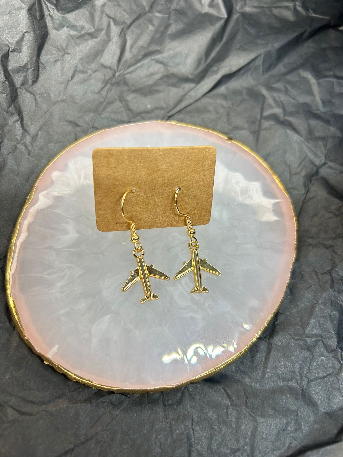 Golden Plane Earrings 🤍