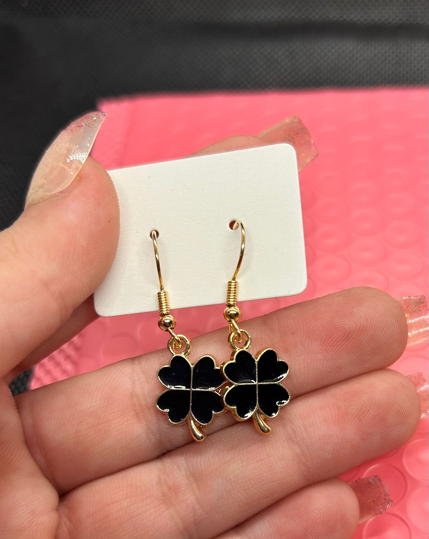 Black Clover Earrings (Golden)