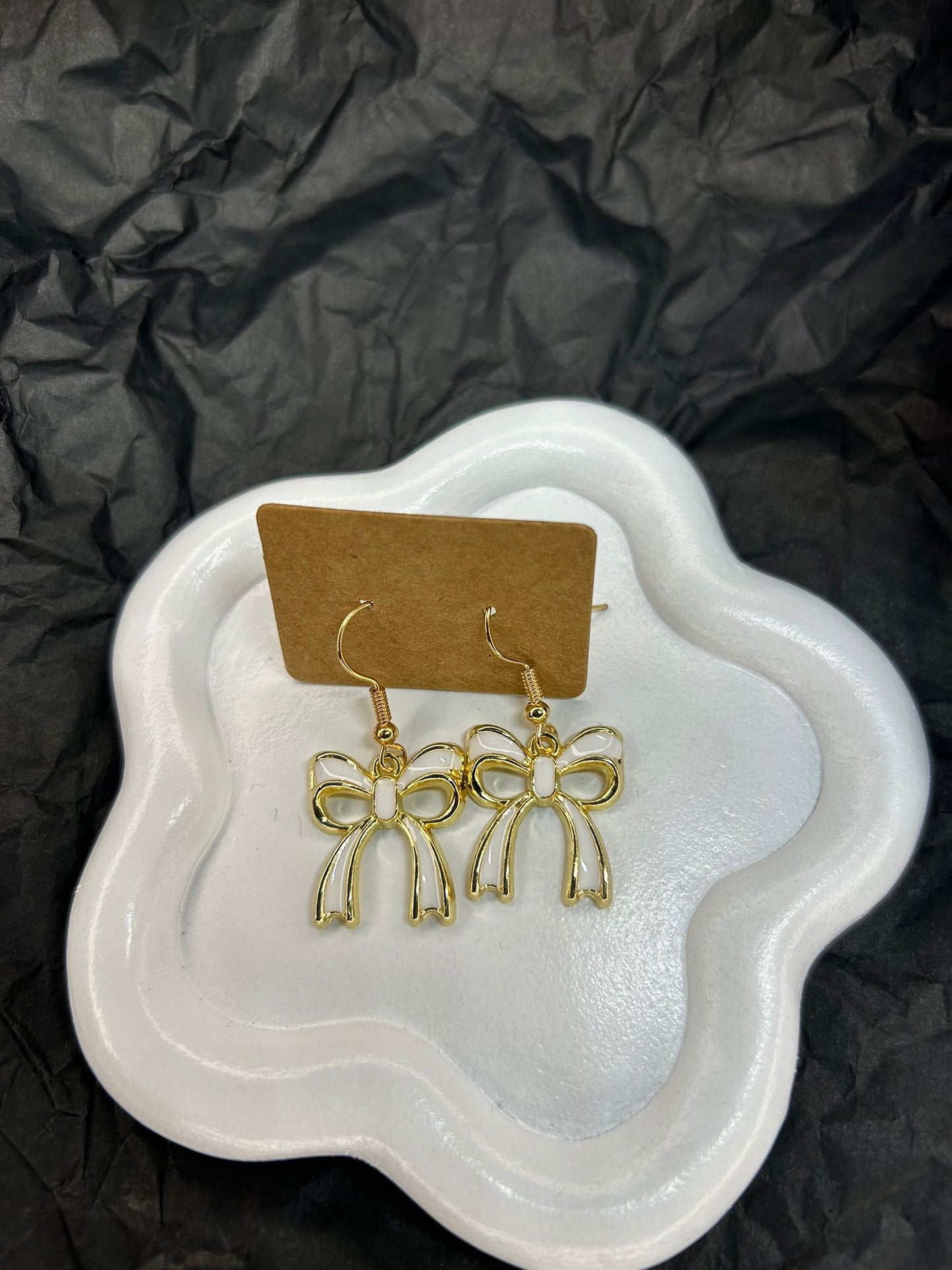 White Bow Earrings 🤍