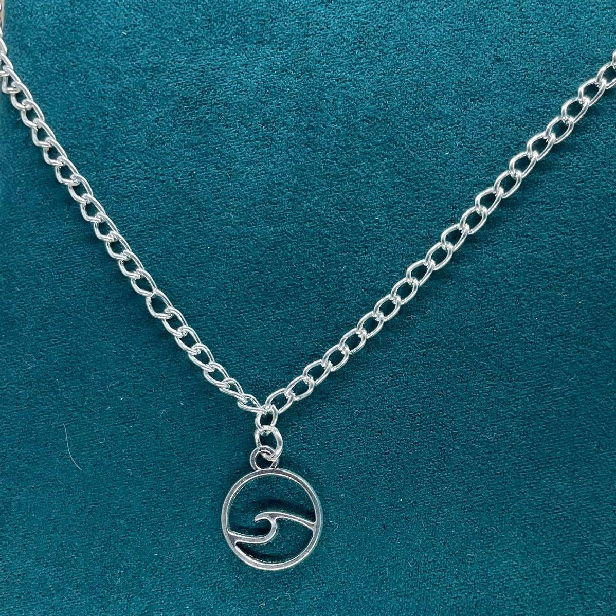 Silver Wave Necklace on a Silver Plated Chain 🤍