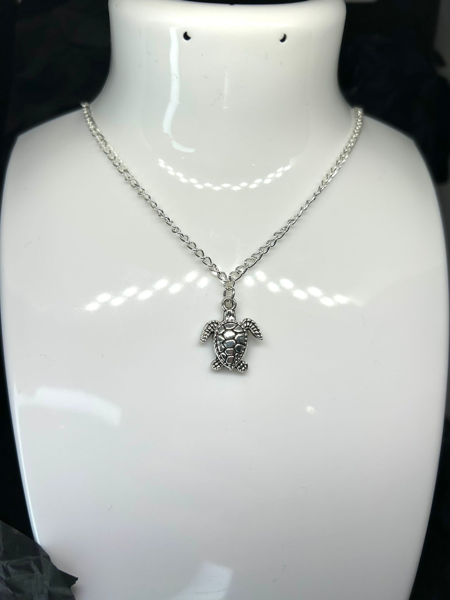 Silver Turtle Necklace on a Silver Plated Chain 🤍