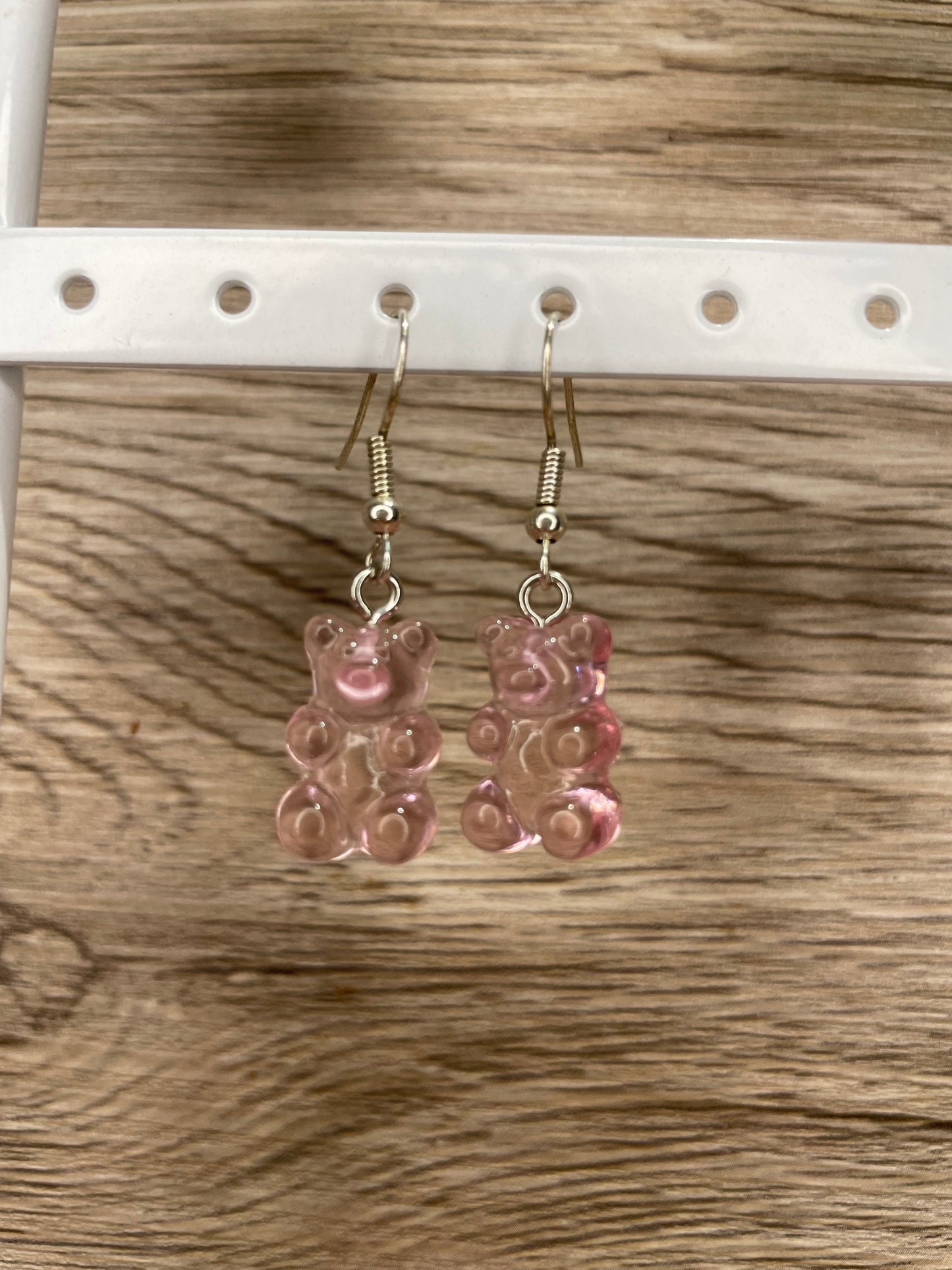 Pink Resin Gummy Bear Earrings š¤