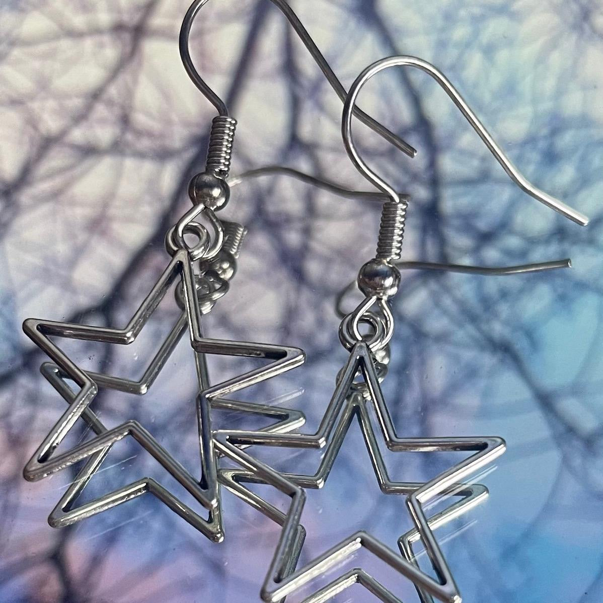 Silver Star Earrings 🤍