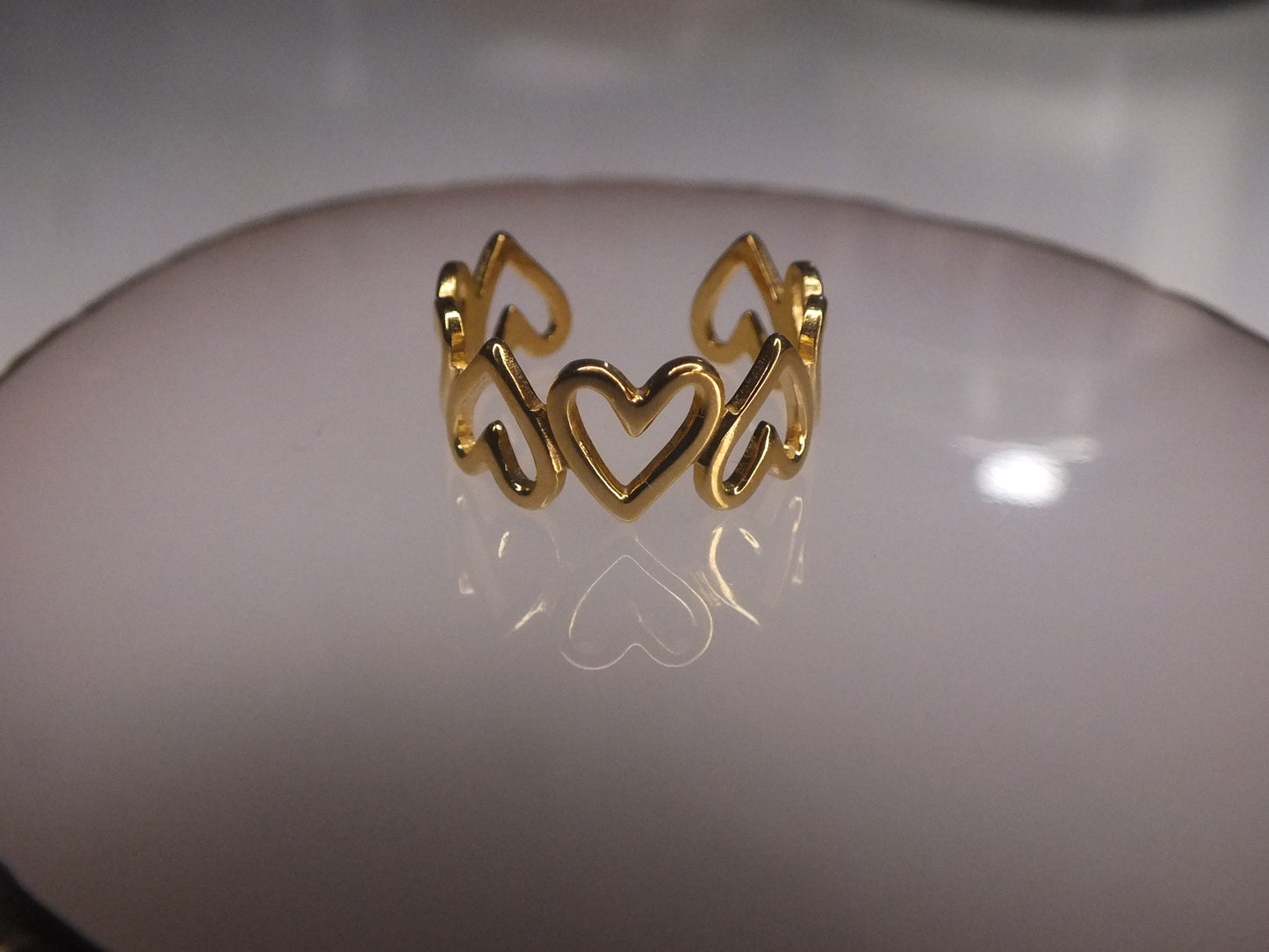 Golden Love Heart Ring