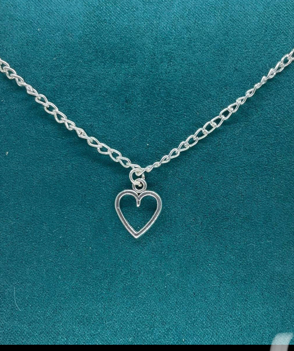 Silver Love Heart Necklace on A Silver Plated Chain 🤍