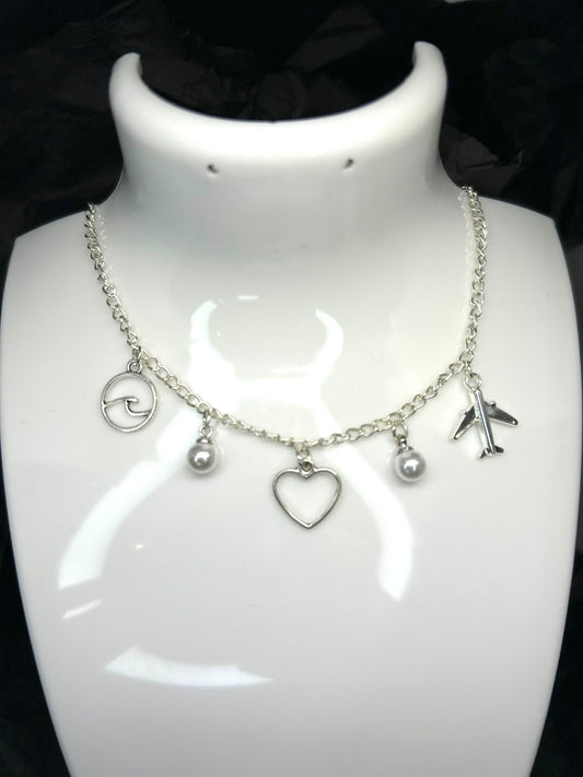 Travel Themed Charm Necklace on a Silver Plated Chain 🤍