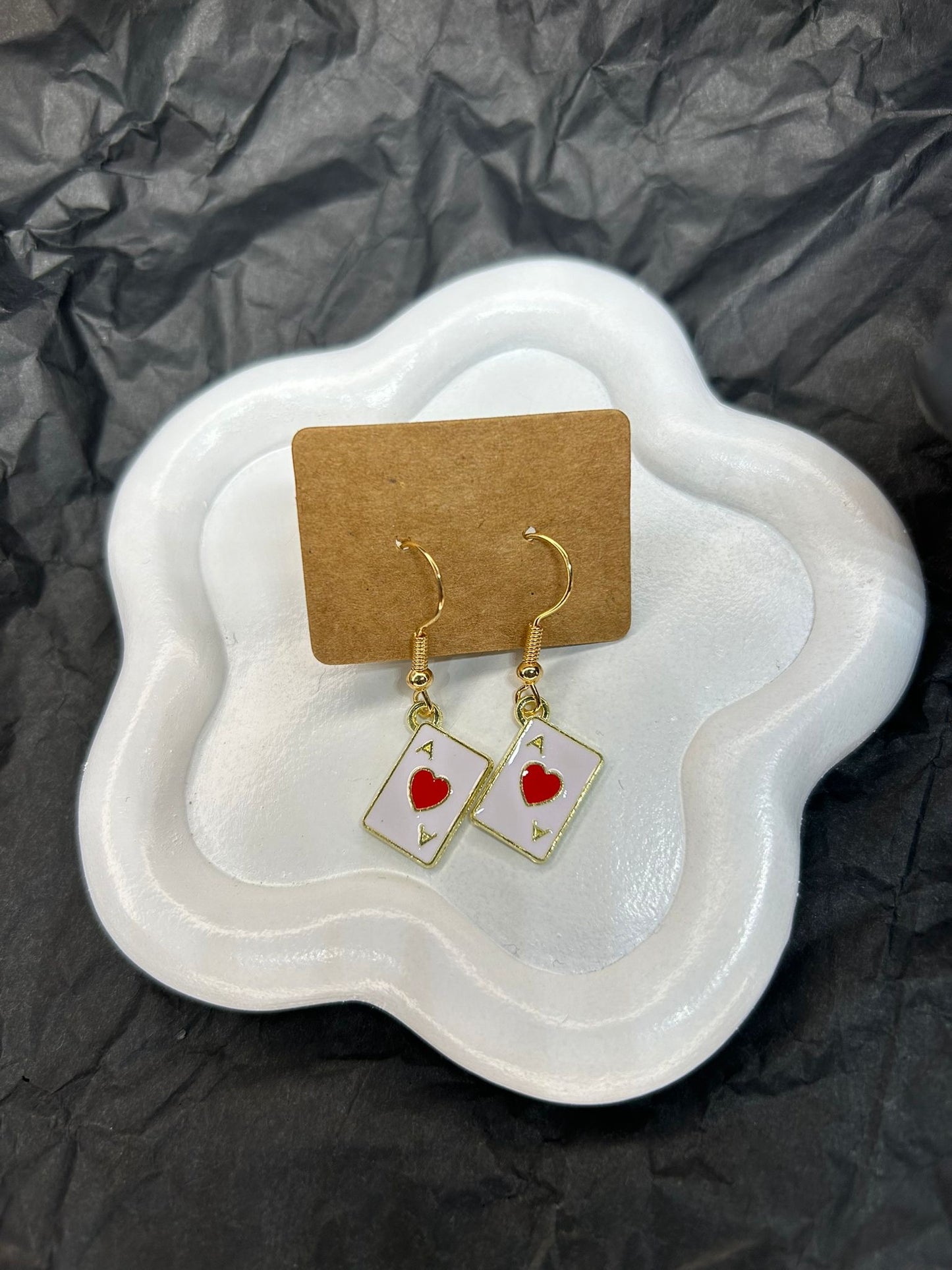 Red Playing Card Earrings 🤍