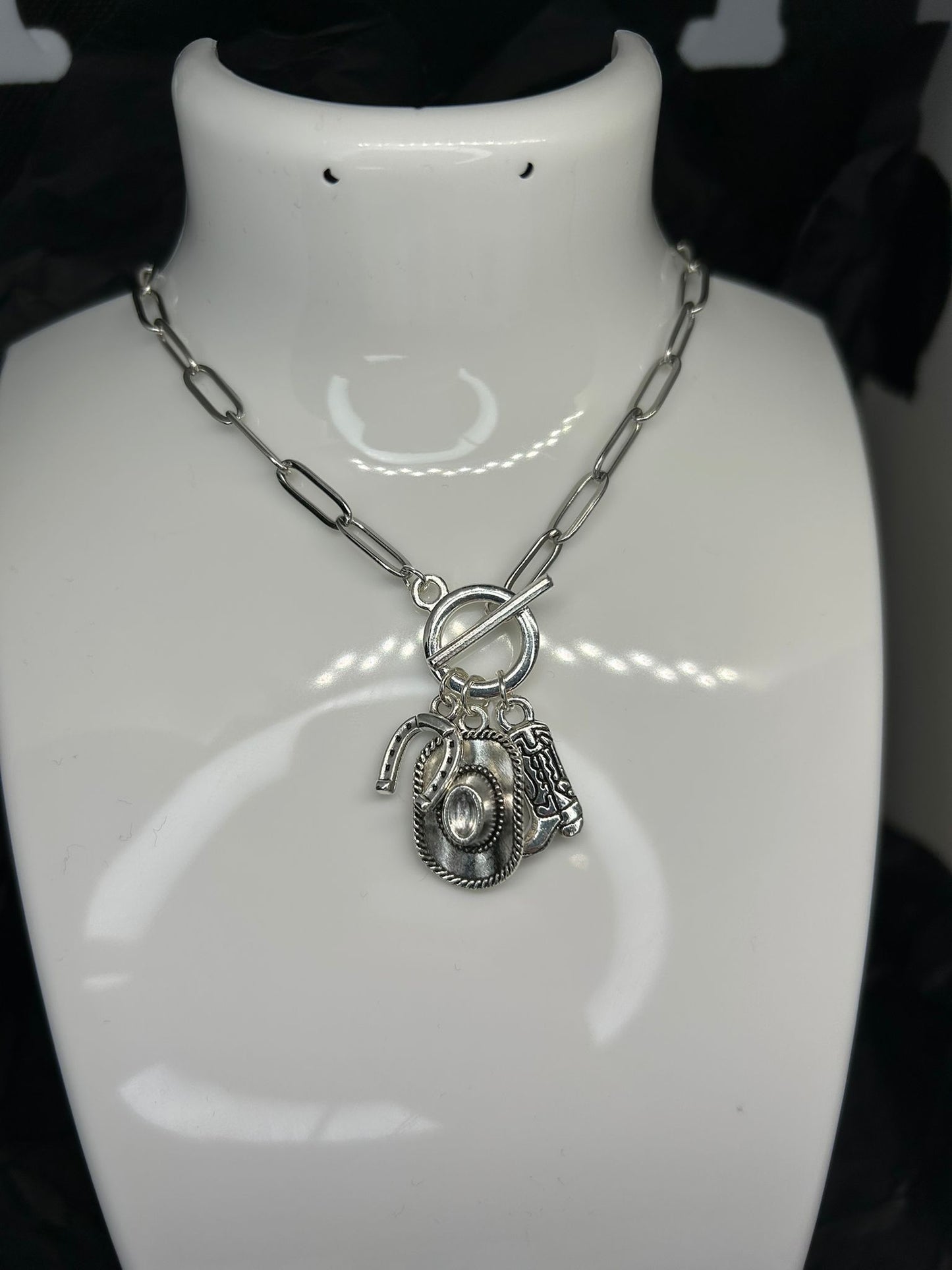 Cowboy Themed Toggle Clasp Necklace 🤍