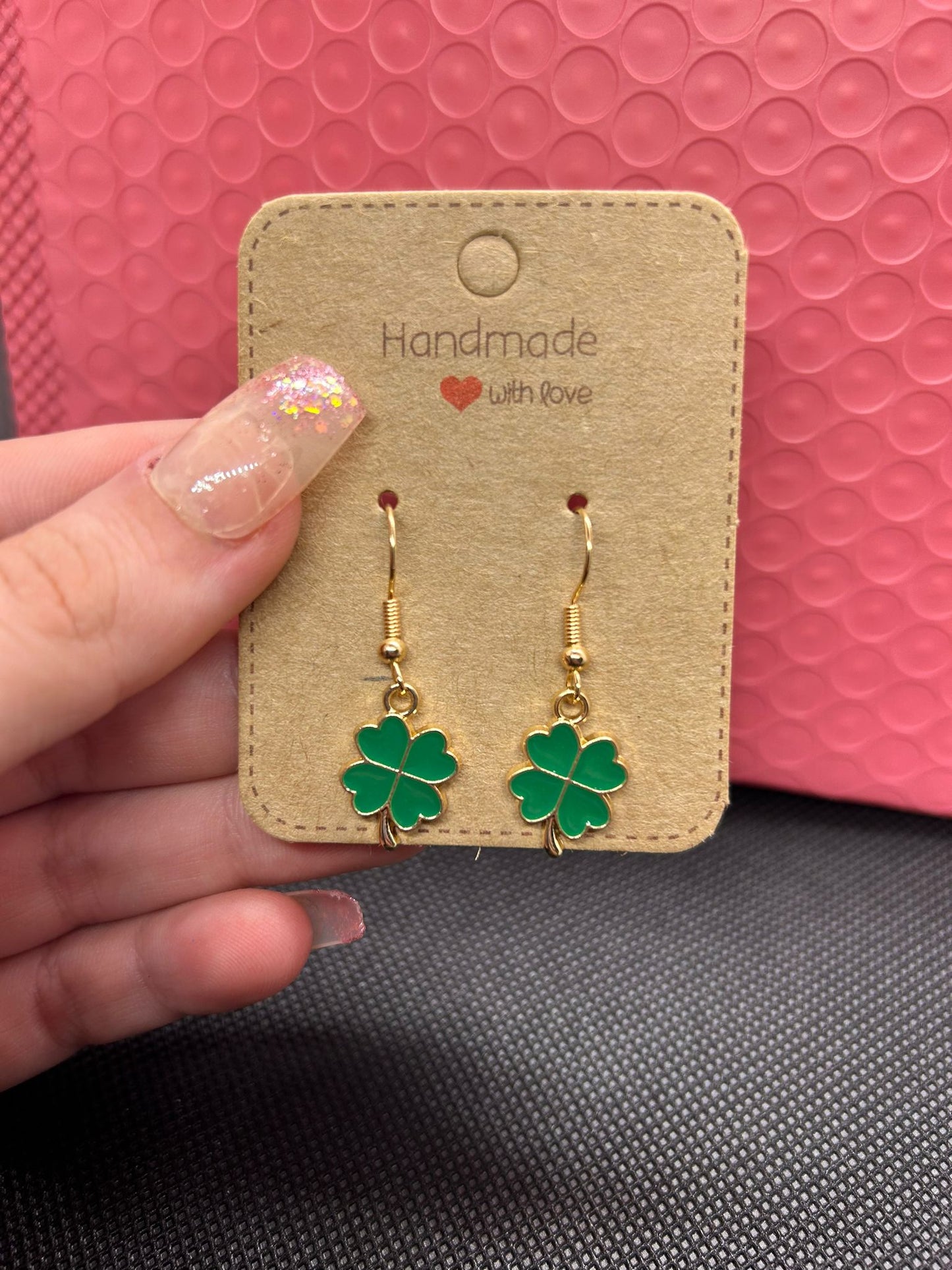 Green Clover Earrings (Golden)