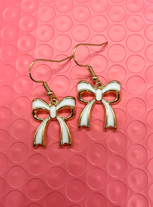 White Bow Earrings 🤍