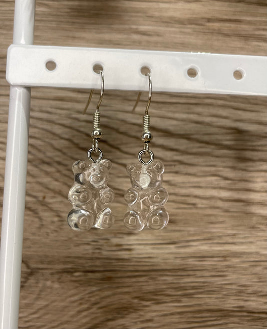 Clear Resin Gummy Bear Earrings 🤍