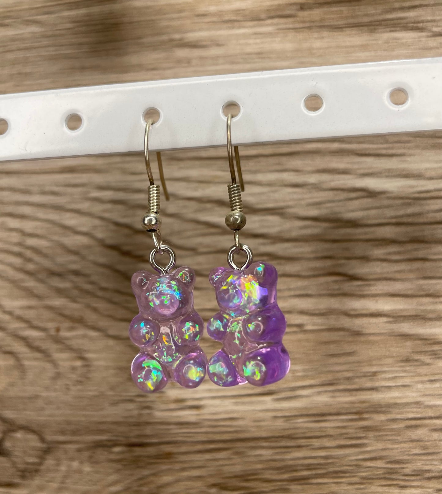Purple Resin Gummy Bear Earrings 🤍