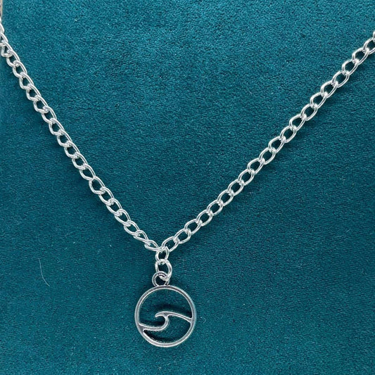Silver Wave Necklace on a Silver Plated Chain 🤍