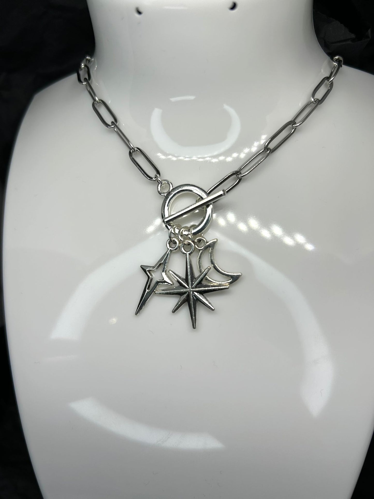 Starry Night Themed Toggle Clasp Necklace 🤍