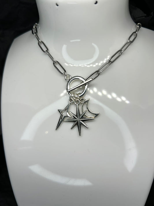Starry Night Themed Toggle Clasp Necklace 🤍