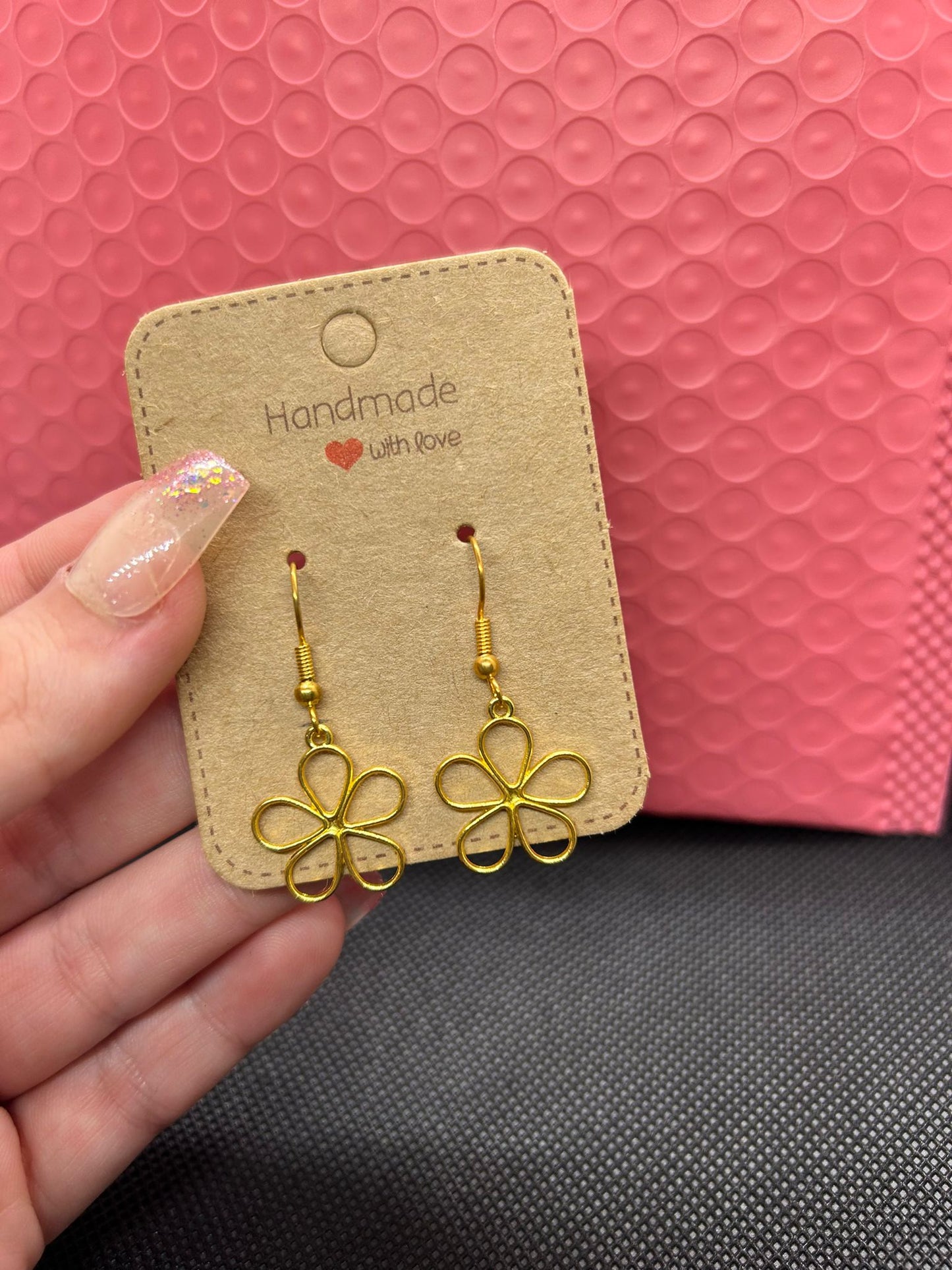 Golden Flower Earrings 🤍