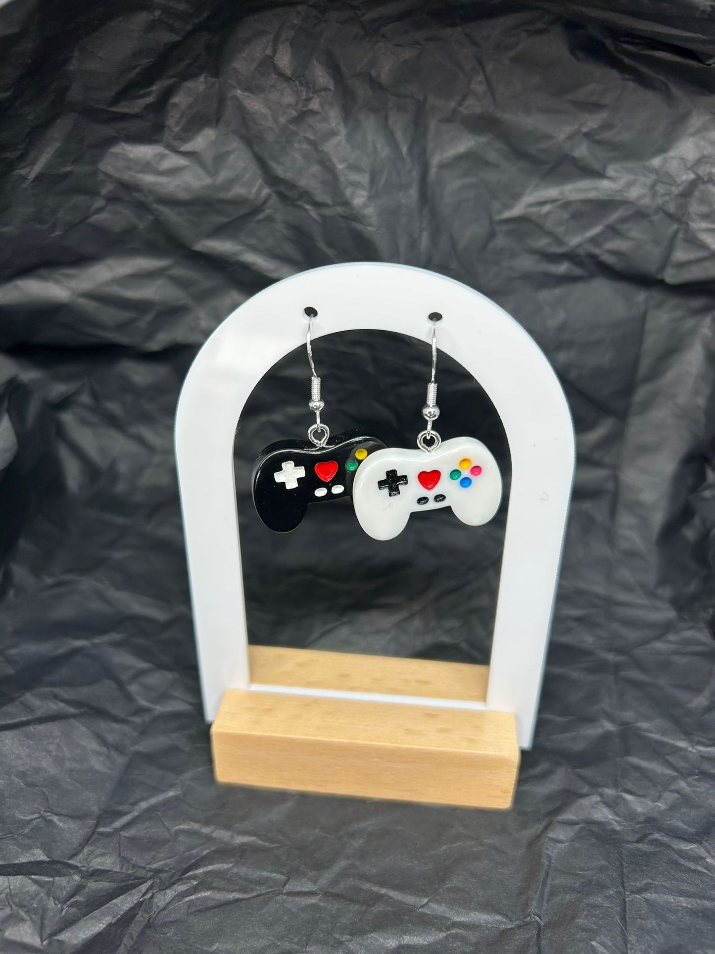 Black and White Gamer Earrings 🤍🖤