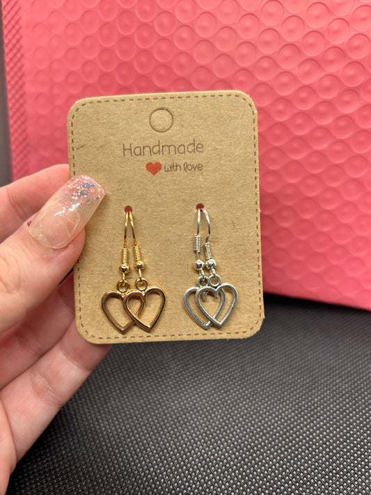 Silver and Golden Love Heart Earrings Bundle 🤍