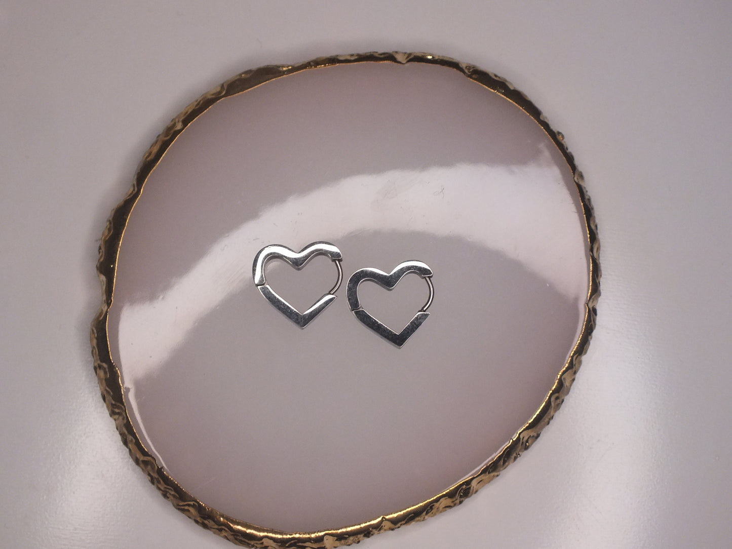 Silver Love Heart Hoops