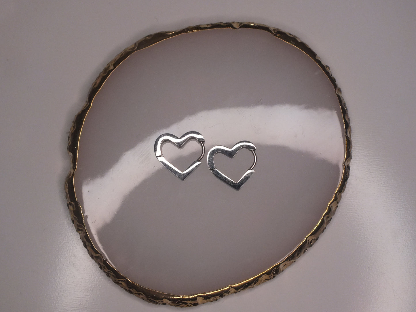 Silver Love Heart Hoops