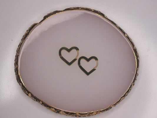 Golden Love Heart Hoops