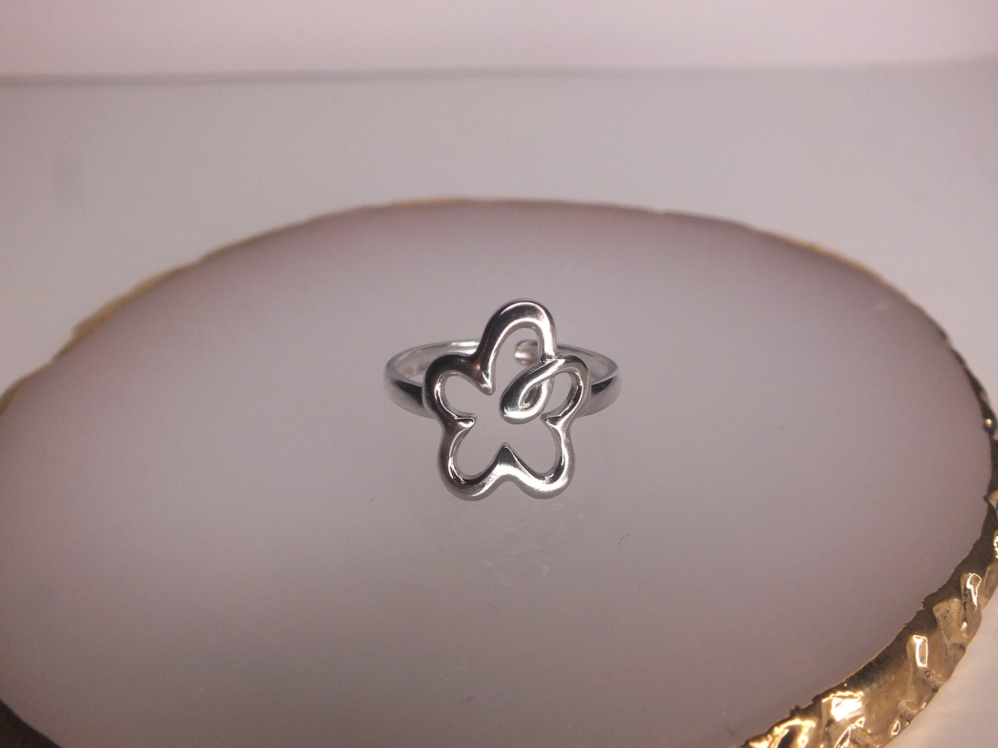 Squiggly Silver Flower Ring