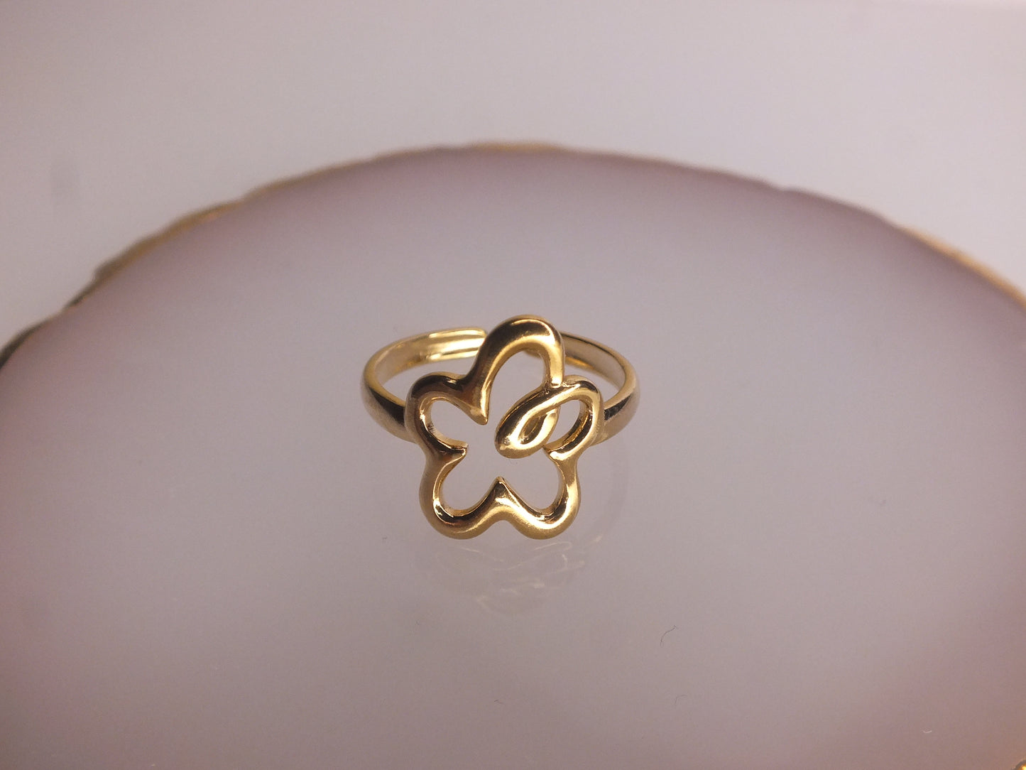 Squiggly Golden Flower Rings