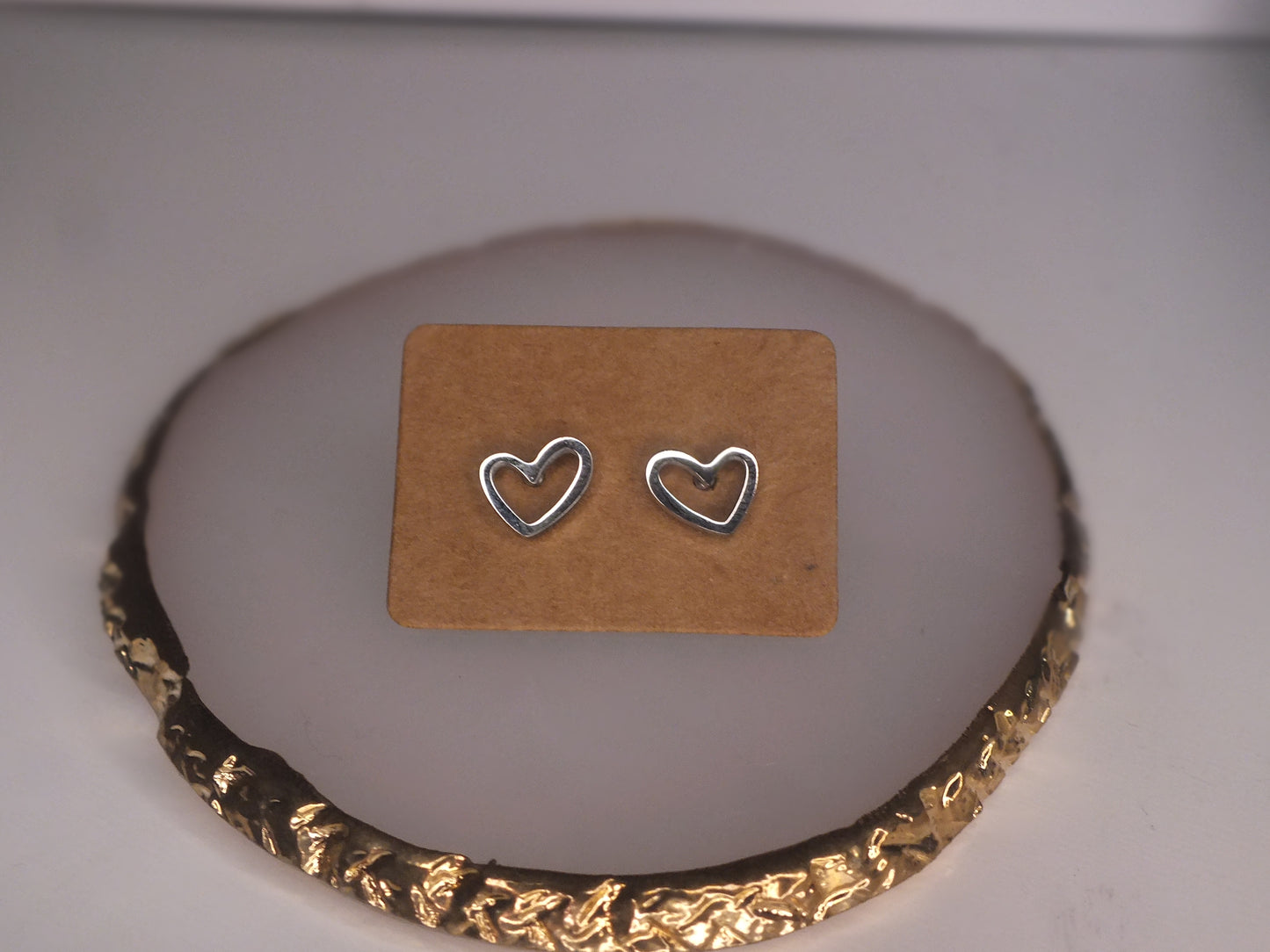 Silver Love Heart Stud Earrings