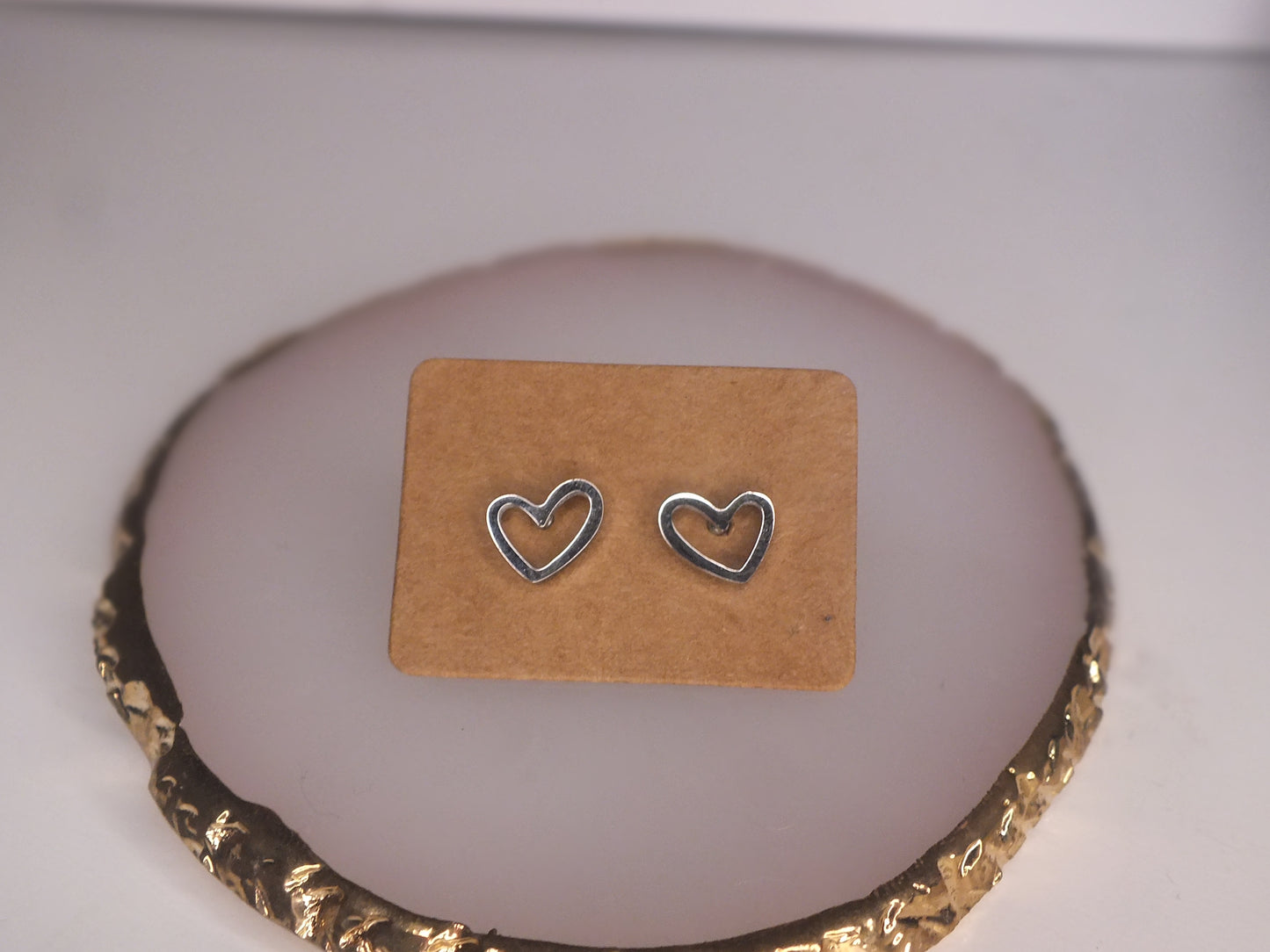 Silver Love Heart Stud Earrings