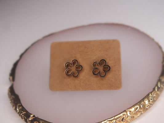 Golden Flower Stud Earrings
