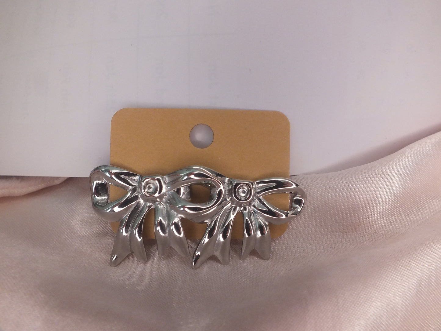 Silver XL Bow Earrings