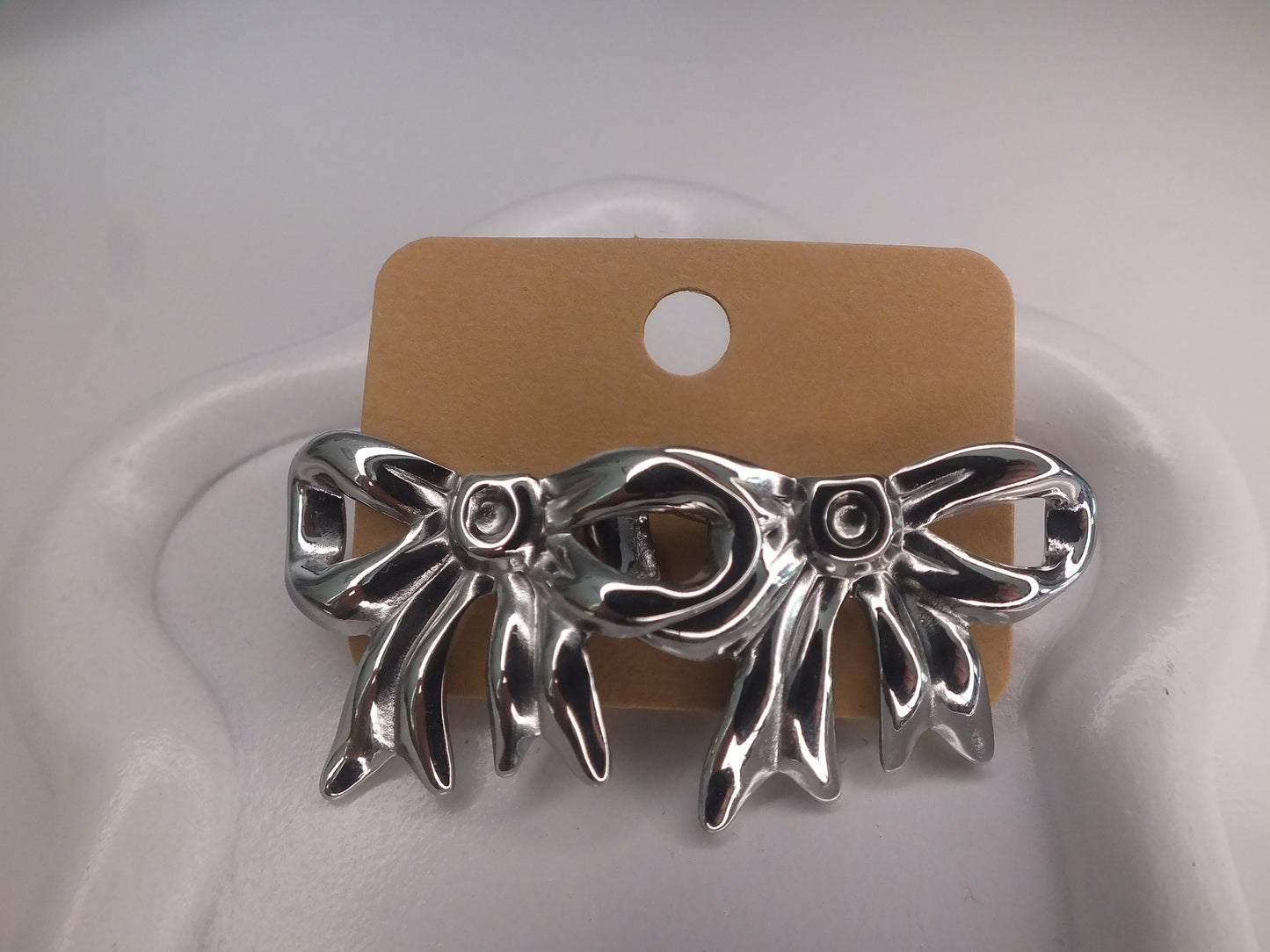 Silver XL Bow Earrings