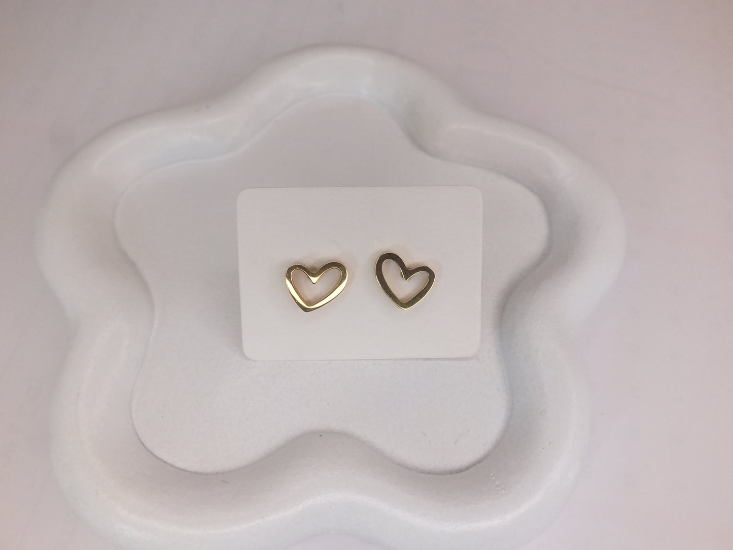 Golden Love Heart Stud Earrings