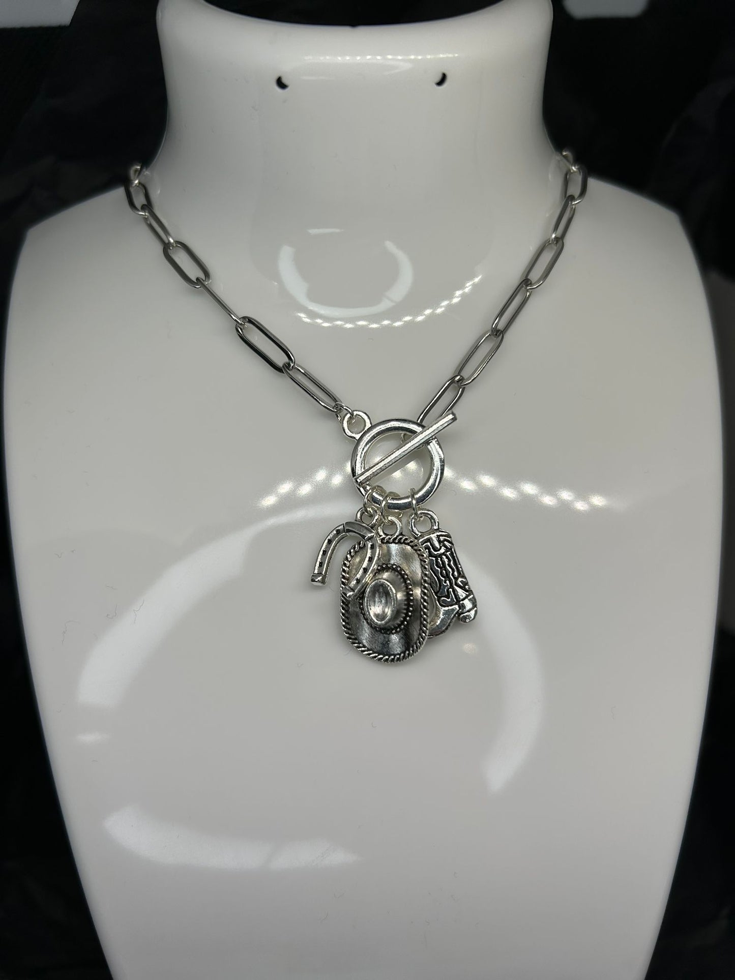 Cowboy Themed Toggle Clasp Necklace 🤍
