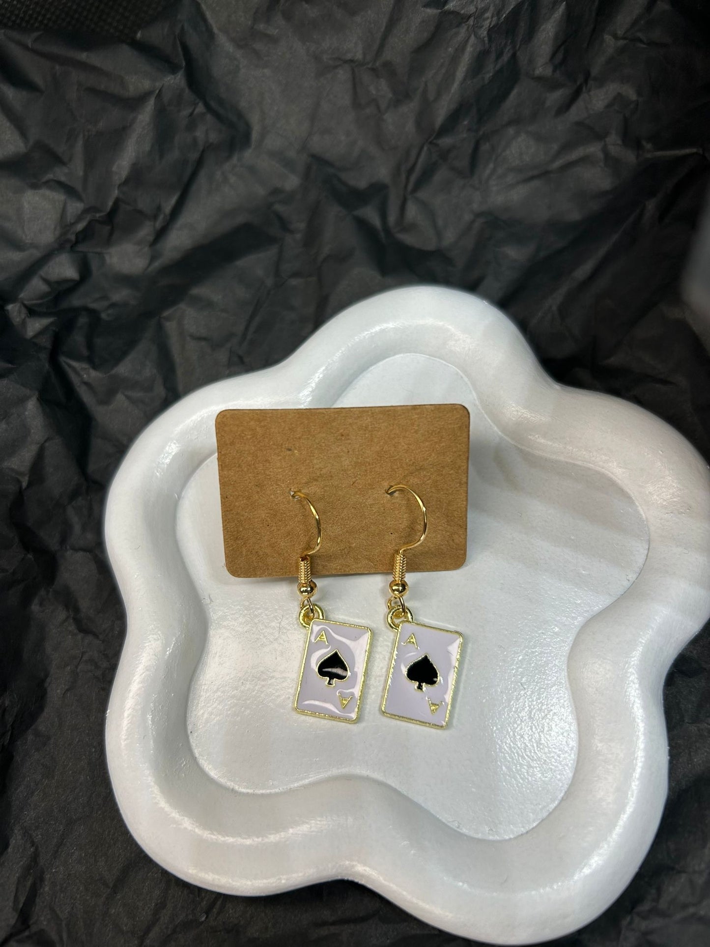 Black Playing Card Earrings 🖤