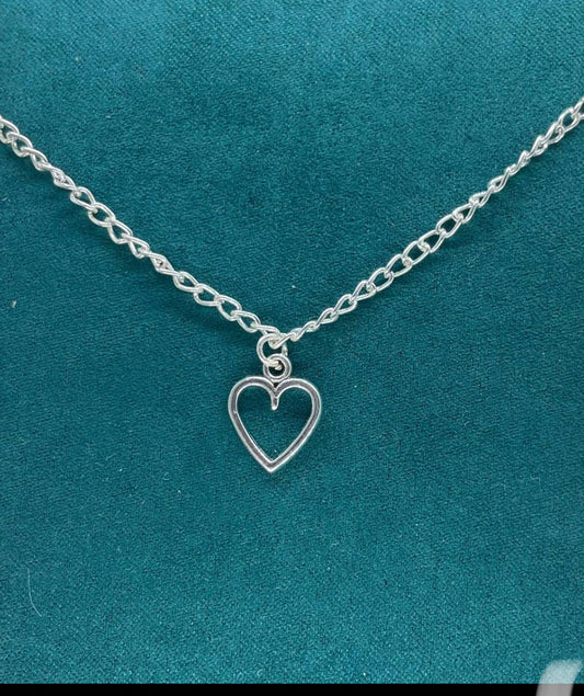 Silver Love Heart Necklace on A Silver Plated Chain 🤍