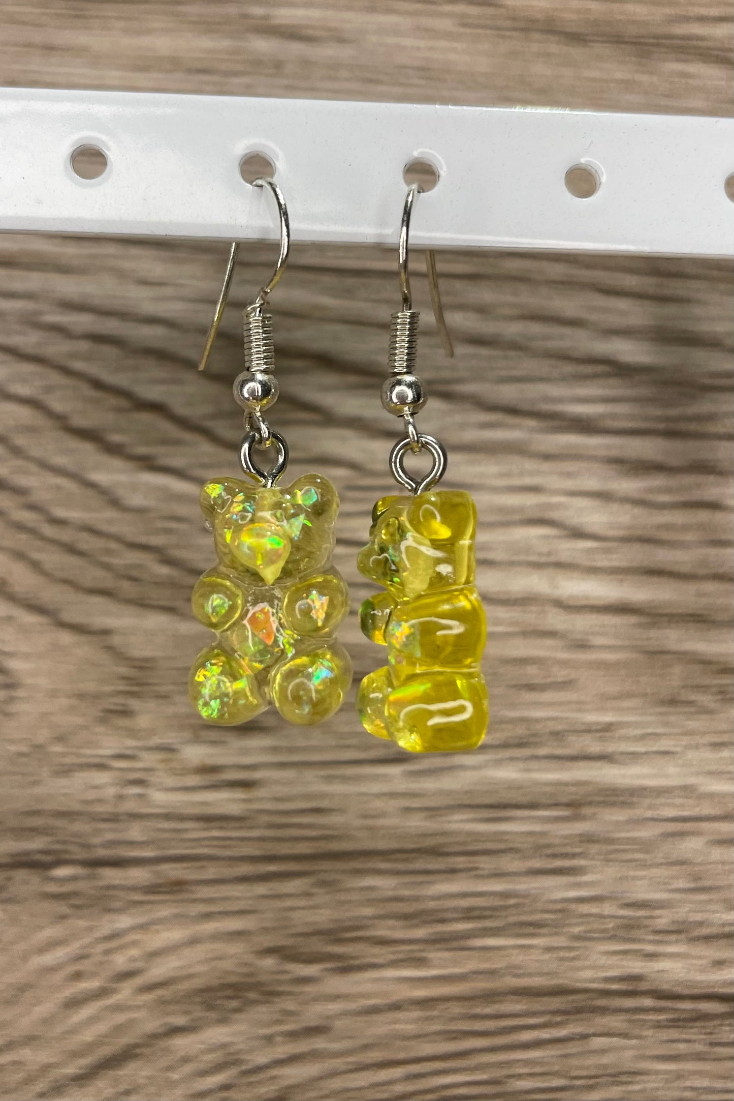 Yellow Resin Gummy Bear Earrings 🤍